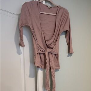 Express Mauve Wrap Top